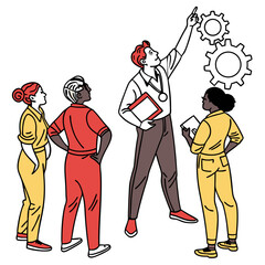 Team Meeting Collaboration Business Illustration