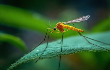 Close-up of a mosquito on a leaf (1)