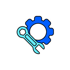 Icon a gear wrench, isolated against a clean background.
