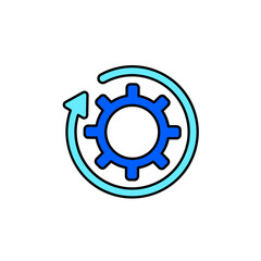 Icon a gear flow, isolated against a clean background.
