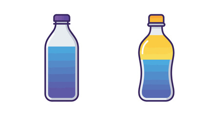 Plastic Bottles with Water and Juice