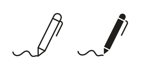 Write icon vector, solid illustration, pictogram isolated color editable