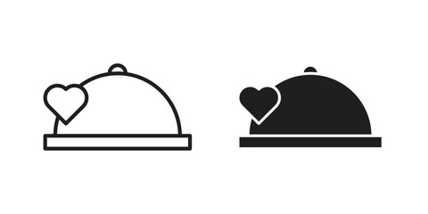 Wedding dinner icon vector, solid illustration, pictogram isolated color editable