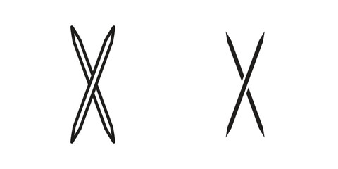 Toothpick icon vector, solid illustration, pictogram isolated color editable