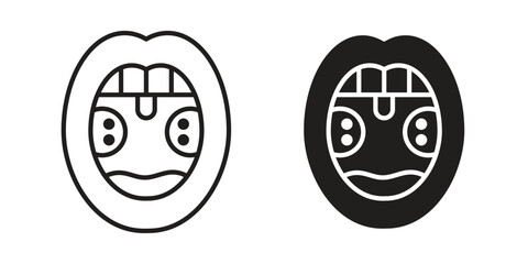 Tonsillitis icon vector, solid illustration, pictogram isolated color editable