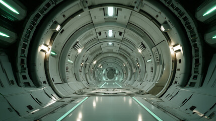 futuristic interior of a modern building