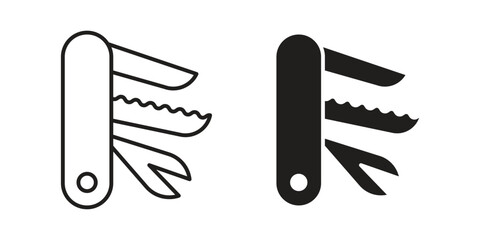 Swiss Knife icon vector, solid illustration, pictogram isolated color editable