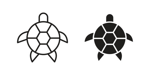 Sea turtle icon vector, solid illustration, pictogram isolated color editable
