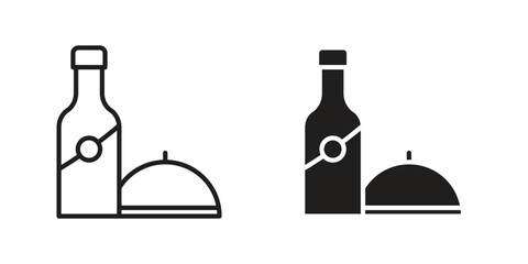 Room service icon vector, solid illustration, pictogram isolated color editable