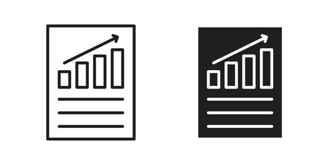 Quarterly report icon vector, solid illustration, pictogram isolated color editable