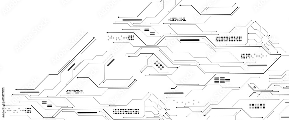 Poster vector technology black circuit diagram concept. abstract technology on white background. high-tech 