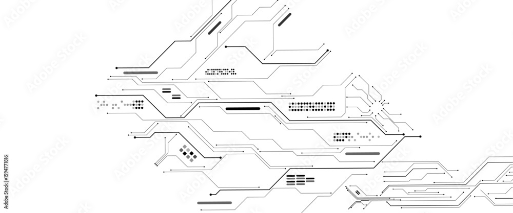 Poster vector technology black circuit diagram concept. abstract technology on white background. high-tech 