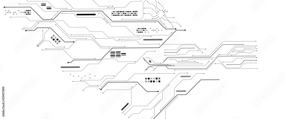 Poster vector technology black circuit diagram concept. abstract technology on white background. high-tech 