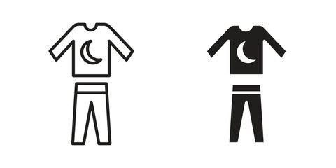 Pijama icon vector, solid illustration, pictogram isolated color editable