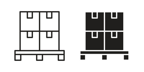 Pallet icon vector, solid illustration, pictogram isolated color editable