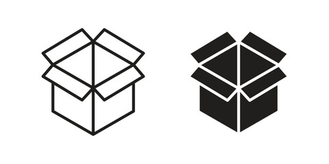 Open box icon vector, solid illustration, pictogram isolated color editable