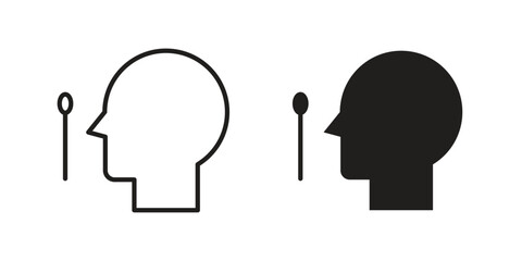 Nasal swab icon vector, solid illustration, pictogram isolated color editable