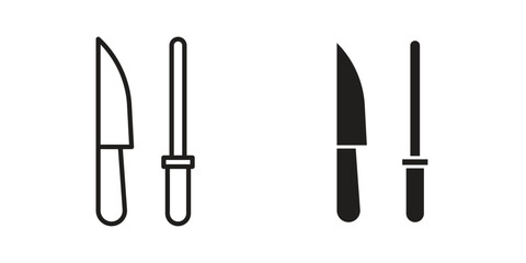 Knife sharpener icon vector, solid illustration, pictogram isolated color editable