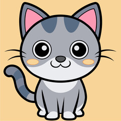 cute cat vector kawaii