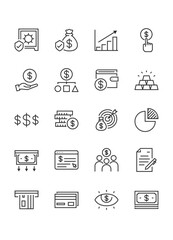 set of money icons, finance, coin, cash