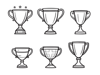 Sports cup minimalist outline design