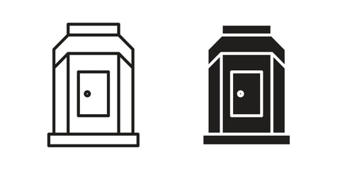 Infrared heat cabin icon vector, solid illustration, pictogram isolated color editable