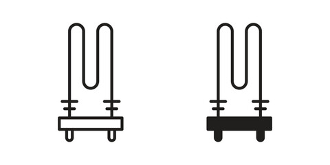 Heating element icon vector, solid illustration, pictogram isolated color editable