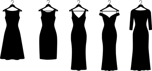 dress on a hanger. vector silhouette
