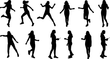 Fototapeta premium vector art of woman, flat art, vector silhouette 