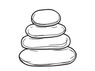 Balanced stone pebbles line design