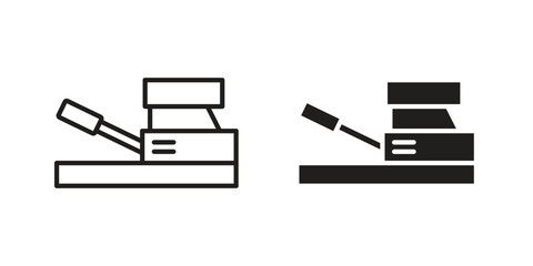 Floor sanding machine icon vector, solid illustration, pictogram isolated color editable