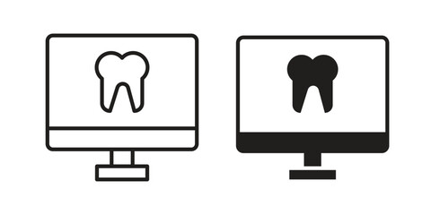 Dental X ray icon vector, solid illustration, pictogram isolated color editable