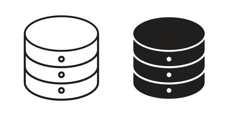 Cylinder database icon vector, solid illustration, pictogram isolated color editable