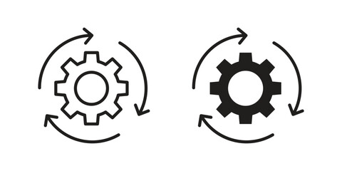 Devops icon vector, solid illustration, pictogram isolated color editable
