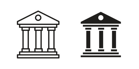 Courthouse icon vector, solid illustration, pictogram isolated color editable