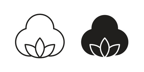 Cotton icon vector, solid illustration, pictogram isolated color editable