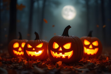 Obraz premium Haunted Halloween Garden Decor