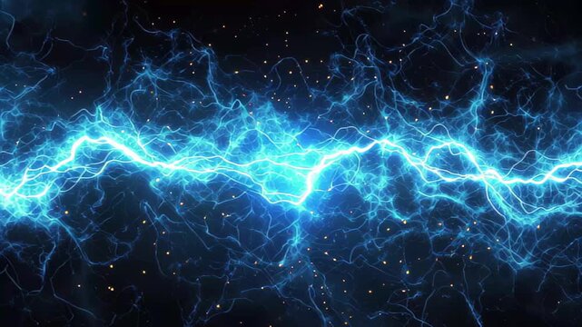 Dynamic blue magic energy particle waves create a mesmerizing display in a dark cosmic environment, Blue magic energy particle noisy waves 3d render