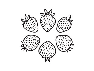 Fresh strawberry outline vector