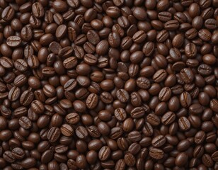 Rich Roasted Coffee Beans Background Texture Close-Up