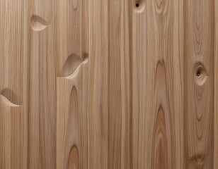Natural light wood paneling with unique carved organic texture and natural knots, full frame background.