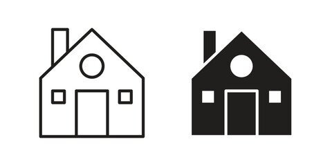 Chalet icon vector, solid illustration, pictogram isolated color editable