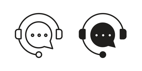 Callcenter icon vector, solid illustration, pictogram isolated color editable