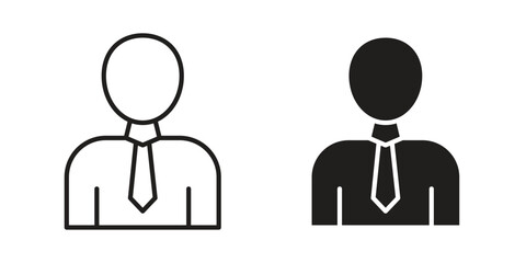 Businessman icon vector, solid illustration, pictogram isolated color editable