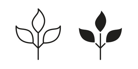 Basil icon vector, solid illustration, pictogram isolated color editable