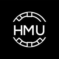 HMU Minimalist HMU  Logo Design on Black Background – HMU Later Logo, Modern Circular Branding Concept
