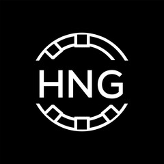 HNG Minimalist HNG  Logo Design on Black Background – HNG Later Logo, Modern Circular Branding Concept
