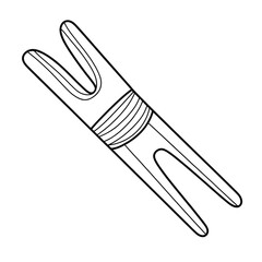 A black and white cloth peg illustration vector style coloring page