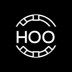 HOO Minimalist HOO  Logo Design on Black Background – HOO Later Logo, Modern Circular Branding Concept
