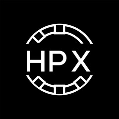 HPX Minimalist HPX  Logo Design on Black Background – HPX Later Logo, Modern Circular Branding Concept
